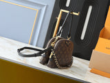 Crescent Double Zipper Handbag