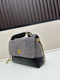 2025 Autumn/Winter Collection Suede and Leather Quilted Handbag