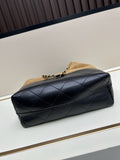 2025 Autumn/Winter Collection Suede and Leather Quilted Bucket Bag