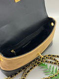 25A Suede Color Block Shopping Bag