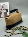 25A Suede Color Block Shopping Bag