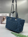 Denim Quilted Tote Bag