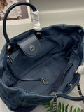 Denim Quilted Tote Bag