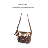 Bear makes coffee designer original shoulder bag \ crossbody bag