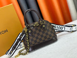 Damier Ebene checkerboard Alma BB shell bag.