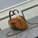 Cambon Line Suede Boston Bag