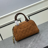 Cambon Line Suede Boston Bag