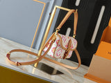 White tricolor Nano Diane baguette bag