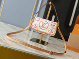 White tricolor Nano Diane baguette bag