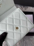 Cowhide CF 3-fold short wallet