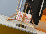 White tricolor Nano Diane baguette bag