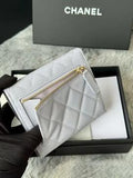 Cowhide CF 3-fold short wallet