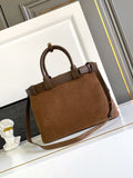 Suede Buckle Handbag