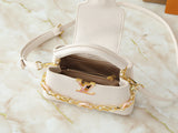 White leather mini handbag series