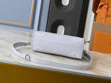 Grey embossed leather mini handbag collection