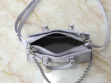 Grey embossed leather mini handbag collection