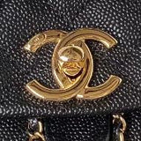 Shiny Caviar Quilted Small Duma PocketsDrawstring Backpack