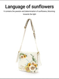 Language of sunflowers designer original shoulder bag \ crossbody bag