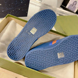 Ace Series Men's Blue Leather Woven-Lace Low-Top Sneakers |701460 0FI60 4061