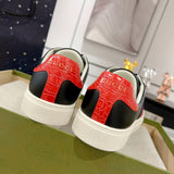 Ace Series Black Leather Men's Woven-Lace Leather Sneakers| 757892 AACAG 1096