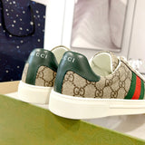Men's Ace Series Ebony GG Supreme Canvas Sneakers |760775 FACMZ 9746