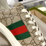 Men's Ace Series Ebony GG Supreme Canvas Sneakers |760775 FACMZ 9746