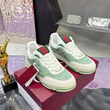 Re-Web Series Sneakers (Women's), Classic GG Canvas, Green/Ivory Patchwork| 785452 AADHW 9573
