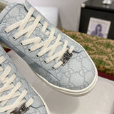Ace Series Light Blue GG Supreme Canvas Web Stripe Women's Sneakers |760774 FACMZ 4049