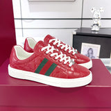 Ace Series Red GG Embossed Leather Men's Sneakers| 757892 AADSP 6247