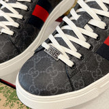 Ace Series Men's Black GG Supreme Canvas Sneakers 760775 FACMZ 1065
