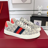 Women's Ace Series Web Strap Beige GG Supreme Canvas Sneakers |760774 FACMZ 4049