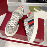 Women's Ace Series Web Strap Beige GG Supreme Canvas Sneakers |760774 FACMZ 4049