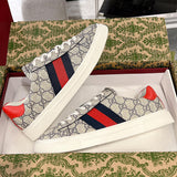 Women's Ace Series Web Strap Beige GG Supreme Canvas Sneakers |760774 FACMZ 4049