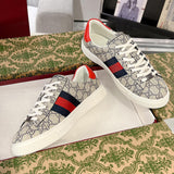 Women's Ace Series Web Strap Beige GG Supreme Canvas Sneakers |760774 FACMZ 4049