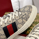 Women's Ace Series Web Strap Beige GG Supreme Canvas Sneakers |760774 FACMZ 4049