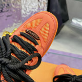 Men's Skate Sneakers Orange Calf Leather, Full-Grain Suede, and Technical Mesh| 1AJ590