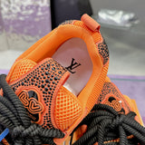 Men's Skate Sneakers Orange Calf Leather, Full-Grain Suede, and Technical Mesh| 1AJ590