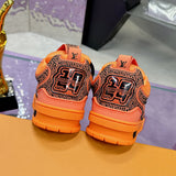 Men's Skate Sneakers Orange Calf Leather, Full-Grain Suede, and Technical Mesh| 1AJ590