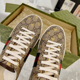 Men's Ace Series Ebony GG Supreme Bee Print Sneakers |548950 9N050 8465