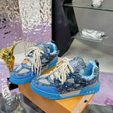 Men's Skate Sneaker Blue Swarovski Monogram1ABMH9