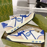 Men's MAC80 Series Low-Top Sneakers (Off-White and Blue Leather Mix) |749896 AAB79 9149