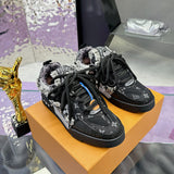 Men's Skate Black Swarovski Crystal Monogram Skate Shoes| 1ABMHV