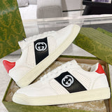 Men's MAC80 Interlocking Double G White Sneakers |756811 AAB79 1051