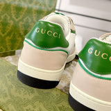 Men's MAC80 Series White and Green Calfskin Patchwork Sneakers |749896 AAB79 9148