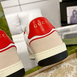 MAC80 Series Men's Low-Top Double G Embroidered Sneakers (Beige/Red) |749896 AAB79 9150