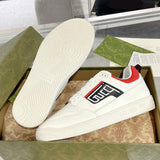 Men's Basket Series White/Red Leather Sneakers| 697882 2SHJ0 9090