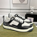 MAC80 Series Men's Embroidered Interlocking Double G Sneakers (Black and White Color-Block) |756811 AAB79 1051
