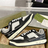 MAC80 Series Men's Embroidered Interlocking Double G Sneakers (Black and White Color-Block) |756811 AAB79 1051