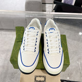MAC80 Series Men's Low-Top Sneakers (Off-White and Blue Leather) |778301 AAB79 4542