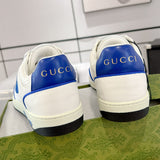 MAC80 Series Men's Low-Top Sneakers (Off-White and Blue Leather) |778301 AAB79 4542